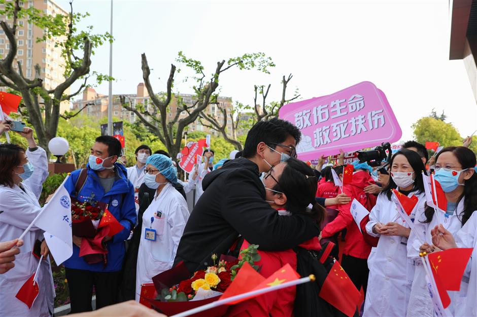Medics reunite at Renji Hospital after Wuhan