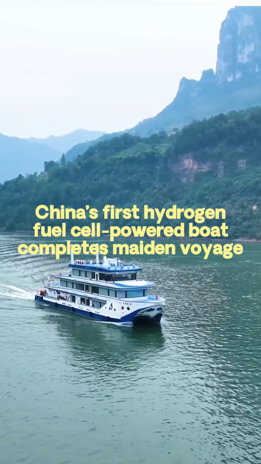 China's first hydrogen fuel cell-powered boat completes maiden voyage